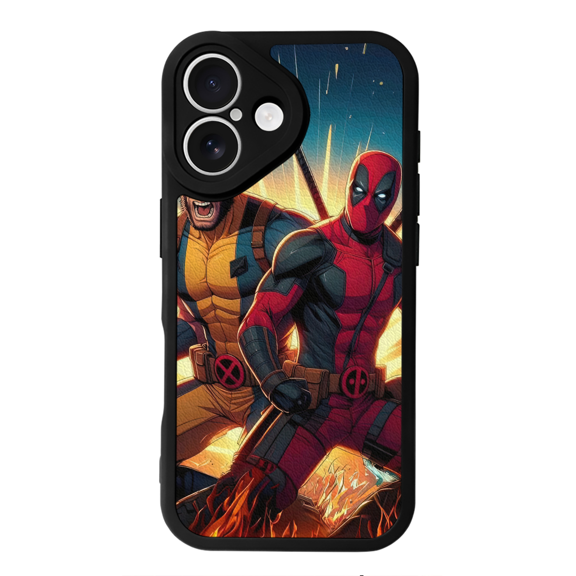 （画像用） Deadpool デッドプール 【iPhone 16シリーズ対応】シリコンスマホケース（レザー調） 材質：シリコン